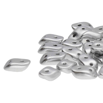 GBWAV-110 Czech Wave Beads - silver matt metallic GBWAV-110 Czech Wave Beads - silver matt metallic