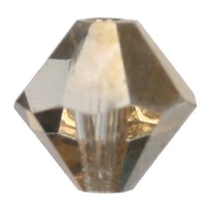 CCBIC03 75 Czech crystal bicones - Crystal  Gold Aurum Half Coated
