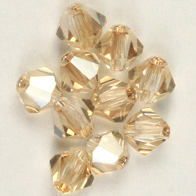 CCBIC04 147 Czech crystal bicones - Crystal Honey Half Coated