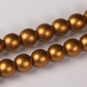 GBSR08-112 - Czech round pressed glass beads - matt copper metallic