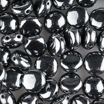 GBCDY12-3 Czech Candy Beads - gunmetal (jet hematite)