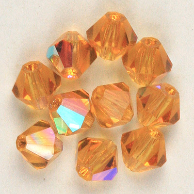 CCBIC06 5AB Czech crystal bicones - topaz AB