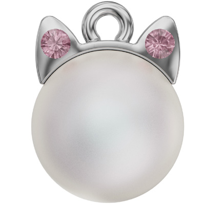 crystal pearlescent white pearl & light rose