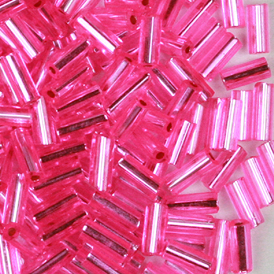 BB2 7, 71 - size 2 bugle beads - red & pink