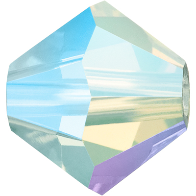 PCBIC04 PL O AB2 2 - Preciosa crystal bicones - other opal AB 2x colours