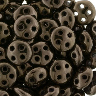 CMQL-271 CzechMates quadralentil beads - jet bronze