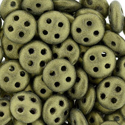 CMQL-277 CzechMates quadralentil beads - metallic suede gold