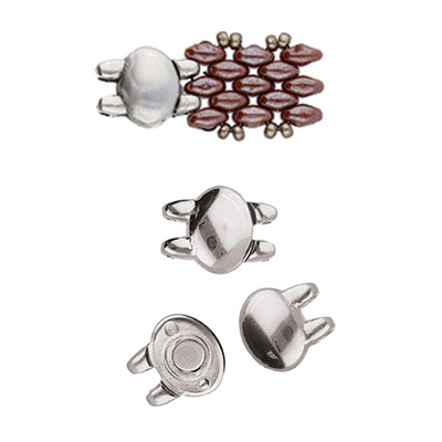 CYM-SD-012499-SP. Kypri 2 superduo magnetic clasp - antique silver plated