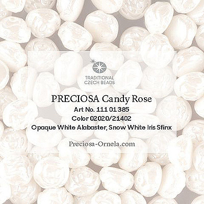 GBCDYR12-315 Czech Candy Rose Beads - alabaster lustre