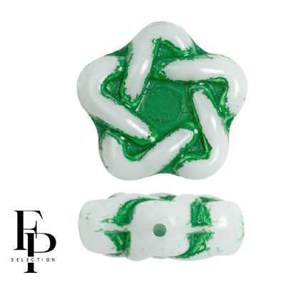 GBESTAR-FPS-953 Czech Glass Elegant Stars - Garden Green