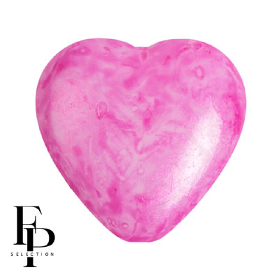 GBHRT-FPS-962 Czech Glass Heart - Mishmash Rose