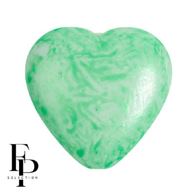 GBHRT-FPS-964 Czech Glass Heart - Mishmash Green GBHRT-FPS-964 Czech Glass Heart - Mishmash Green