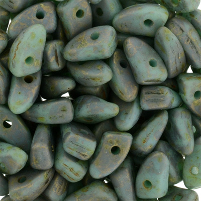 GBPR-187 Prong beads - Turquoise green Copper Picasso