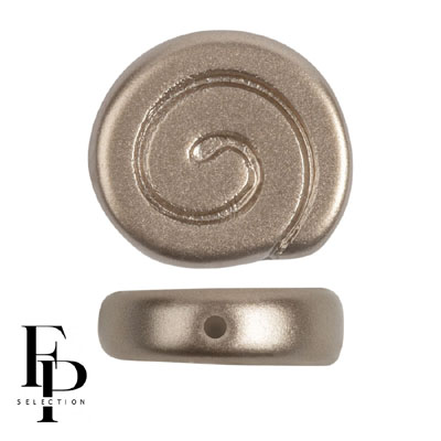 GBESNA-FPS-322 Czech Glass Snail Beads - pastel light brown coco