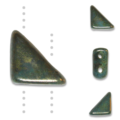 GBTGO-188 Tango beads - turquoise green bronze picasso