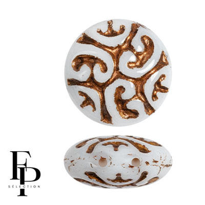 GBVCAB-FPS-952 Czech Glass Vintage Cabochons - Brown