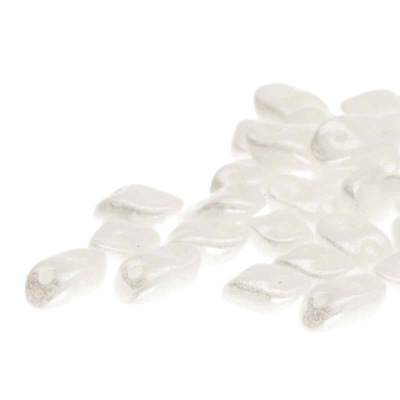 GBWAV-350 Czech Wave Beads - chalk white lustre