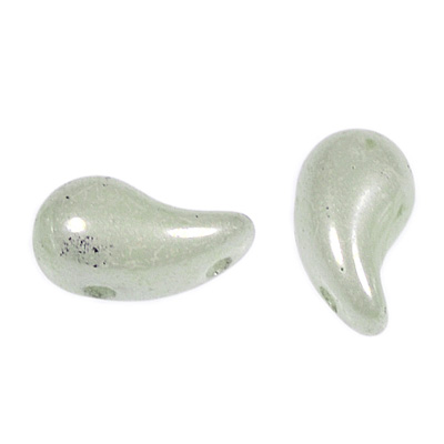 GBZOL-357-R Czech Zoliduo Beads - chalk light green lustre: right version