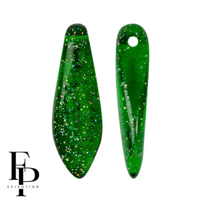 GBDAG-FPS-929 Czech Glass Daggers - Transparent Constellation Green