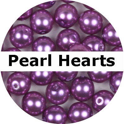 GPH08 - czech glass pearl hearts