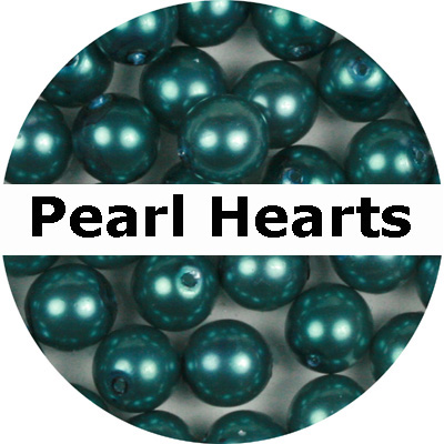 GPH08 - czech glass pearl hearts