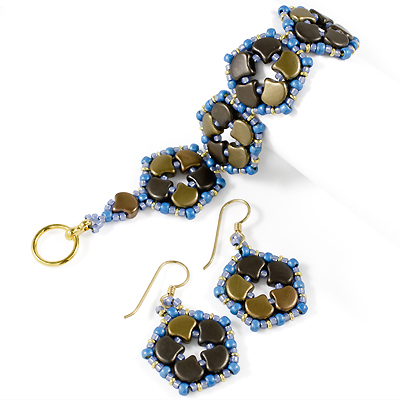 CMP4-GINKGO - Ginkgo Pentagons Bracelet & Earrings Pattern