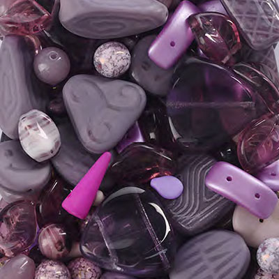 GBPM-8 pressed glass bead mixes - purple