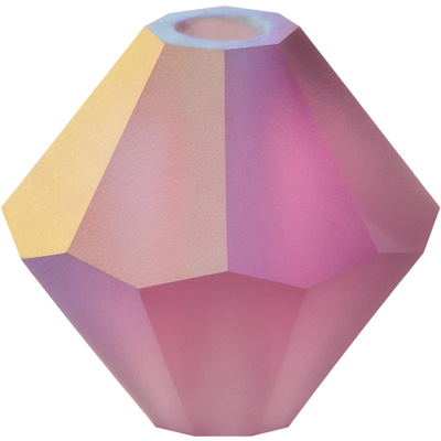 PCBIC03 PL M AB 1 - Preciosa crystal bicones - plain matt AB colours 1