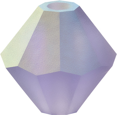 PCBIC03 PL M AB 1 - Preciosa crystal bicones - plain matt AB colours 1