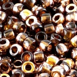 SBP8-396 Matubo Czech size 8 seed beads - dark topaz gold capri