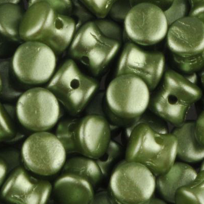 GBPLT-344 Czech pellet pressed beads - pastel olivine