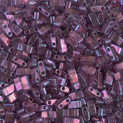 TLH316 Miyuki Half Tila Beads - light amethyst gold lustre