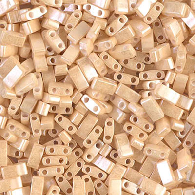 TLH593 Miyuki Half Tila Beads - light caramel Ceylon